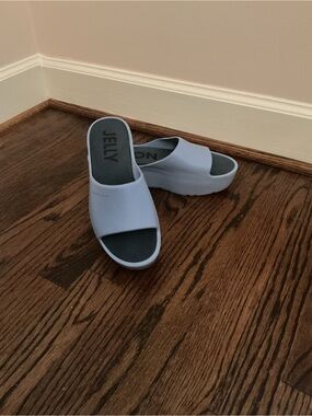 Lemon Jelly Slide Mules in Light Blue